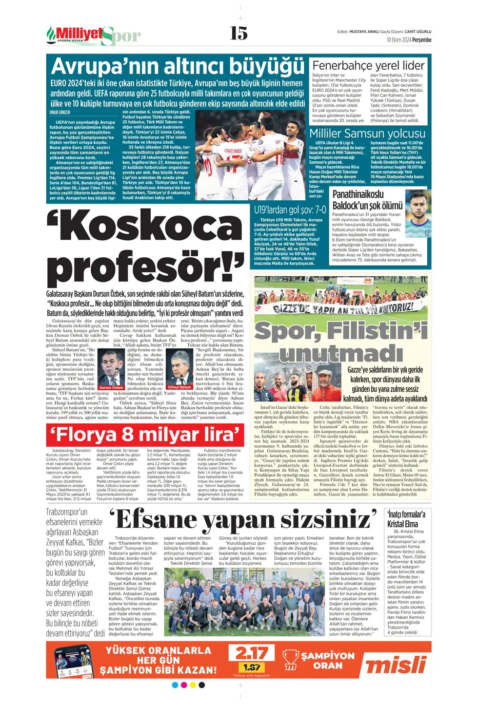"Dybala bombası" | Sporun manşetleri (10 Ekim 2024) - 21