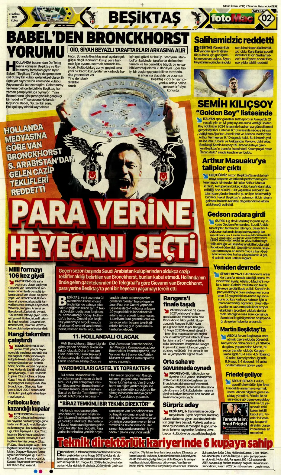 "Fener'e 'Uçan Koreli'" | Sporun manşetleri (7 Haziran 2024) - 9 "Fener'e 'Uçan Koreli'" | Sporun manşetleri (7 Haziran 2024) - 9