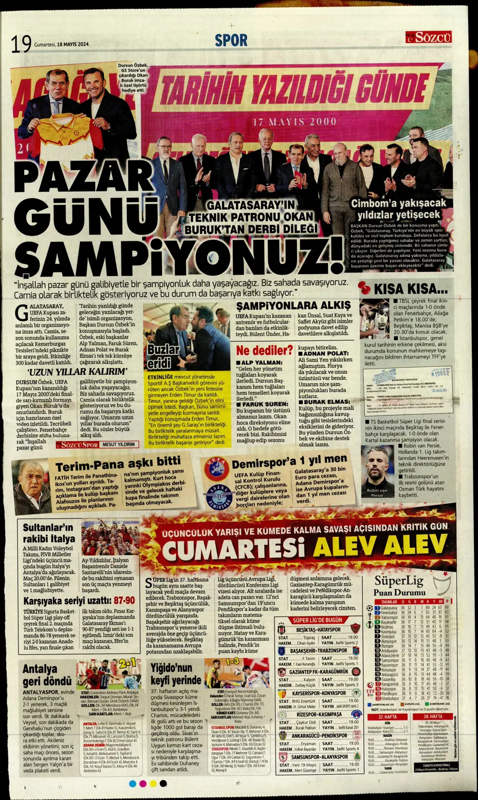 "Süper Lig'de cumartesi ateşi" | Sporun Manşetleri - 30 "Süper Lig'de cumartesi ateşi" | Sporun Manşetleri - 30