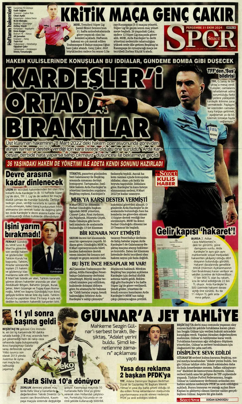 "Aslan'da Rosier harekatı" | Sporun manşetleri (31 Ekim 2024) - 31