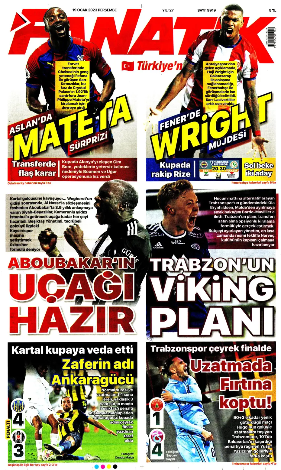 Sporun Manşetleri (19 Ocak 2023) - 5