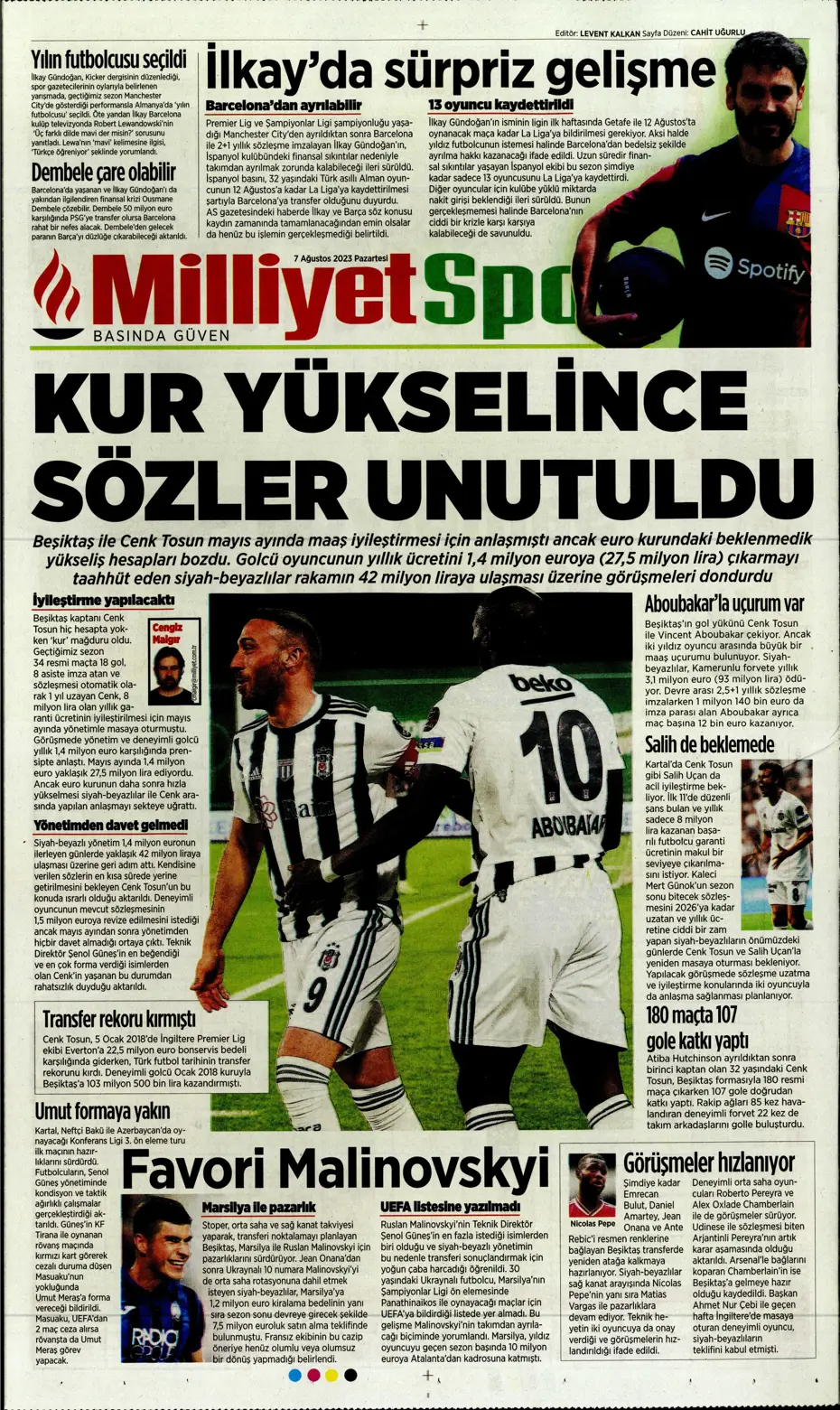 "Zaniolo gidiyor, Talisca geliyor" | Sporun manşetleri (7 Ağustos 2023) - 25 "Zaniolo gidiyor, Talisca geliyor" | Sporun manşetleri (7 Ağustos 2023) - 25