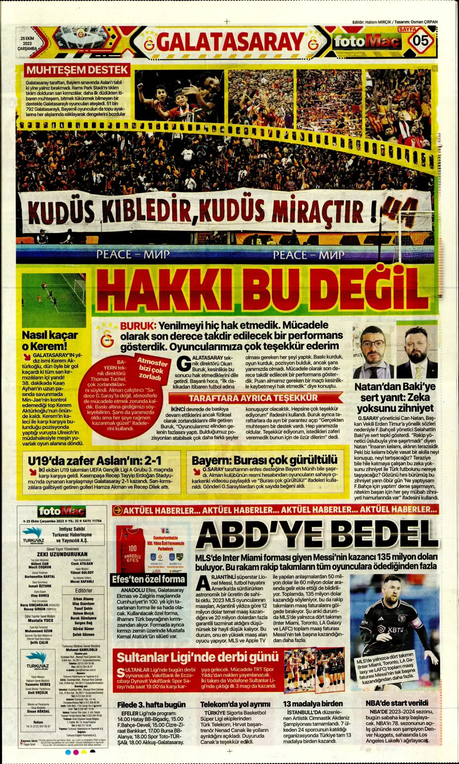 "Adaletin bu mu futbol?" | Sporun manşetleri (25 Ekim 2023) - 11