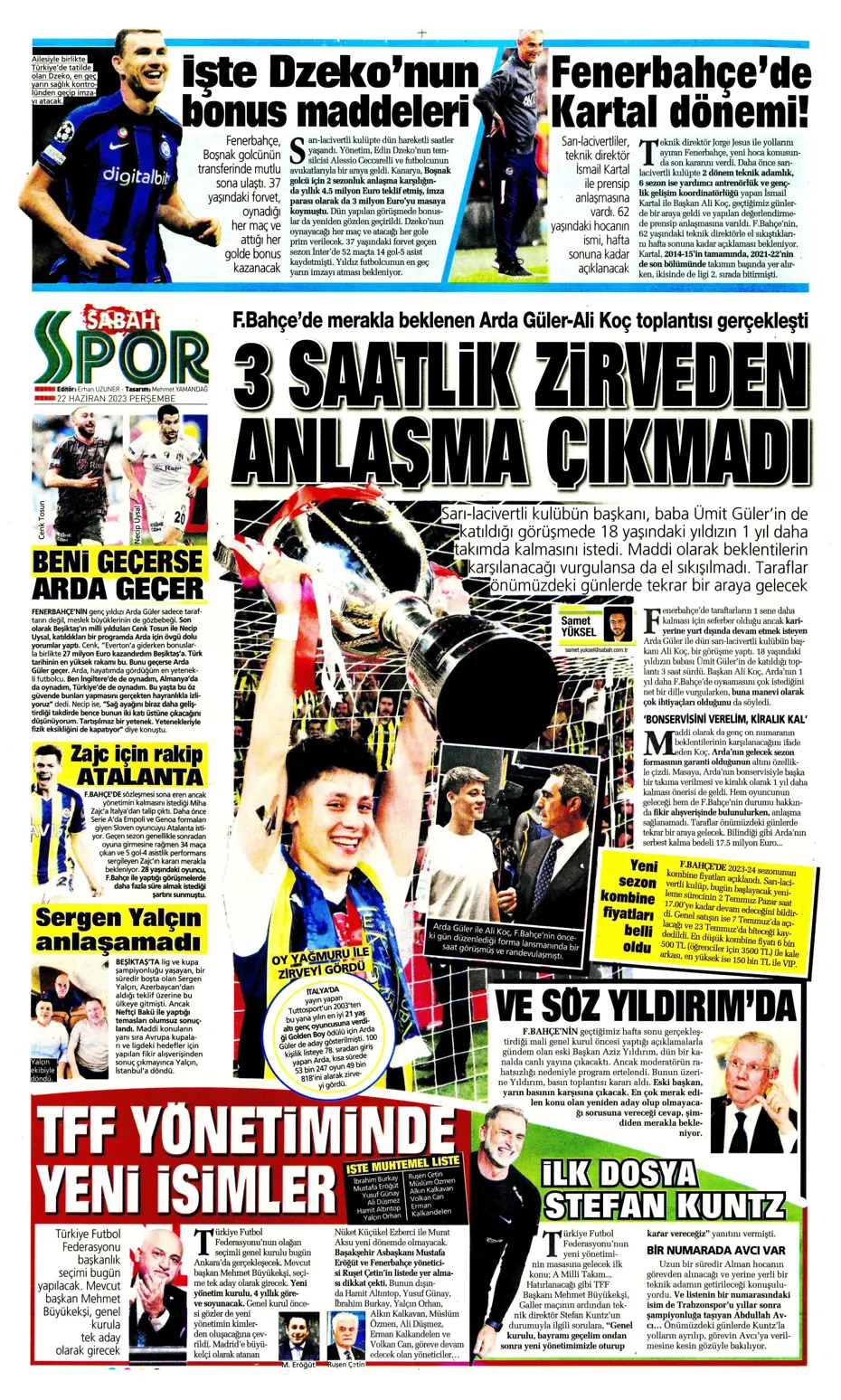 "Aslan'a süper golcü" | Sporun manşetleri (22 Haziran 2023) - 17