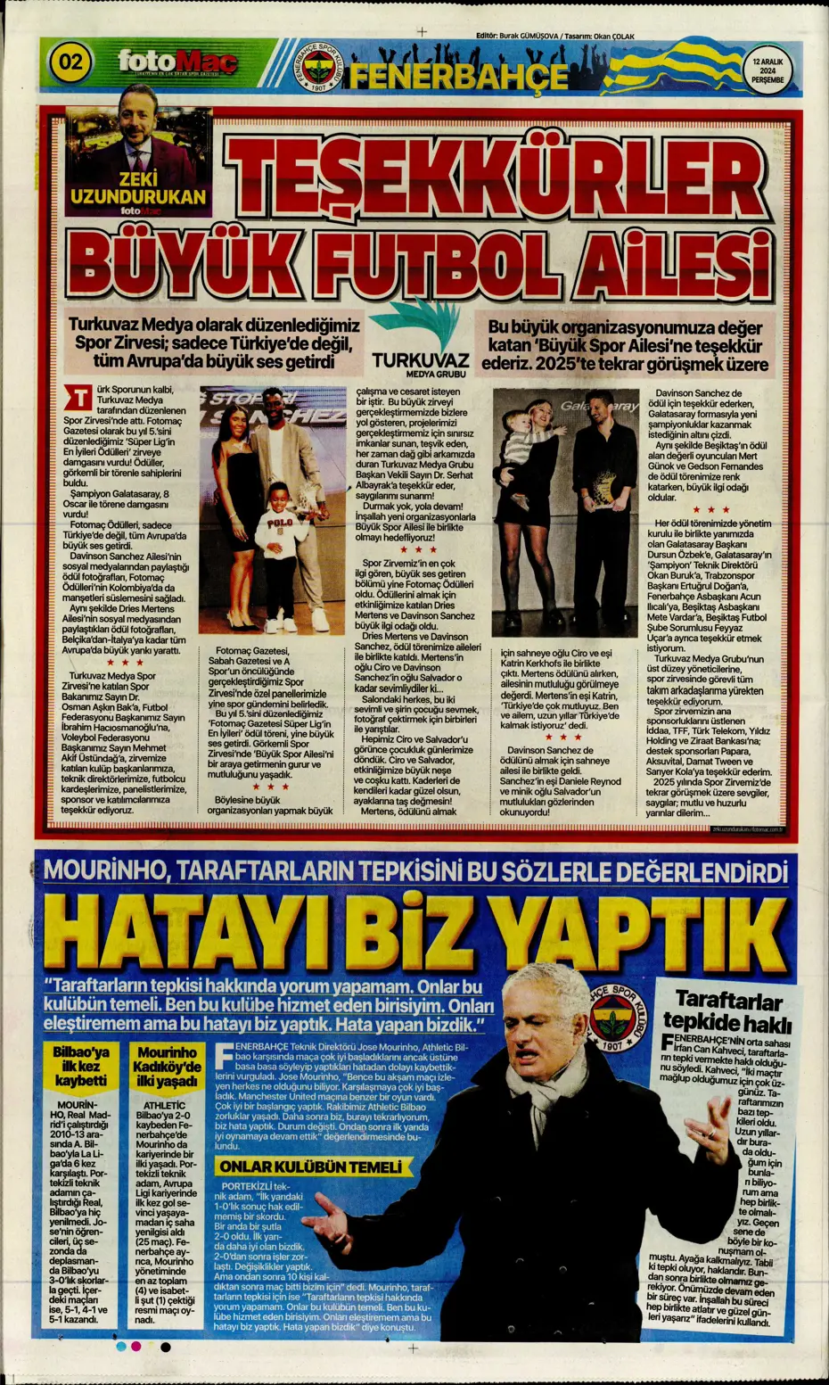 "Fenerbahçe'ye boğa darbesi" | Sporun manşetleri - 7