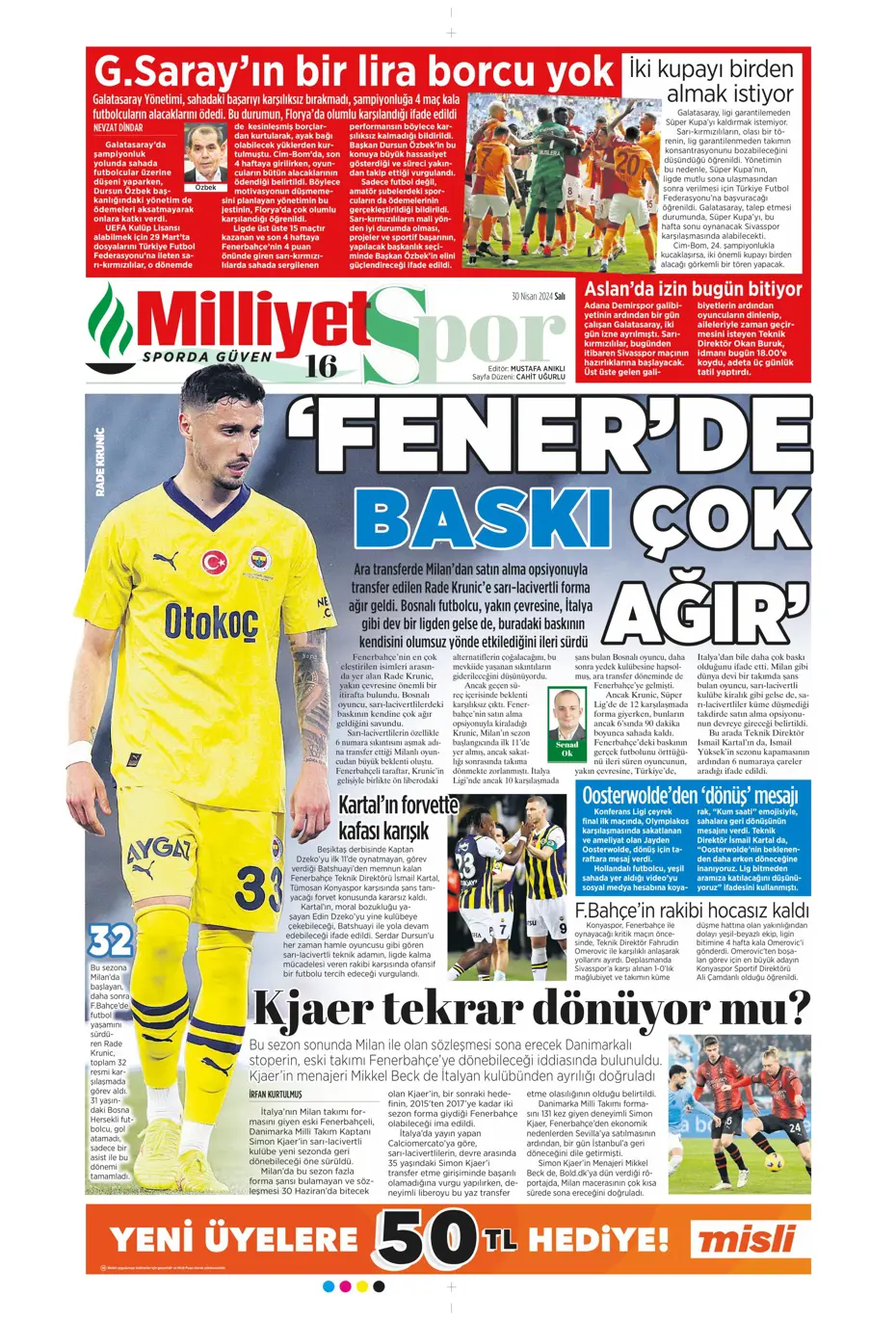 "Real'in golcüsü Aslan'a" | Sporun manşetleri (30 Nisan 2024) - 21