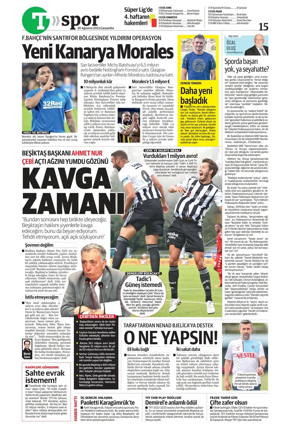 "Avrupa Avrupa duy sesimizi" | Sporun manşetleri (30 Ağustos 2023) - 42 "Avrupa Avrupa duy sesimizi" | Sporun manşetleri (30 Ağustos 2023) - 42