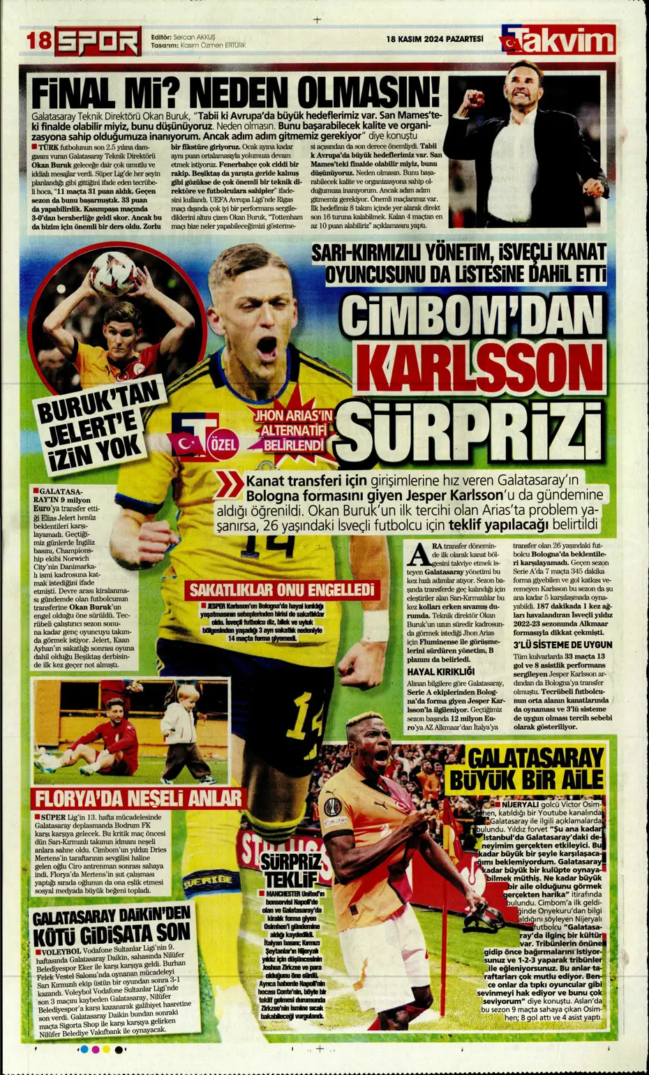 "Talisca olmazsa B planında 2 yıldız var" | Sporun manşetleri - 32