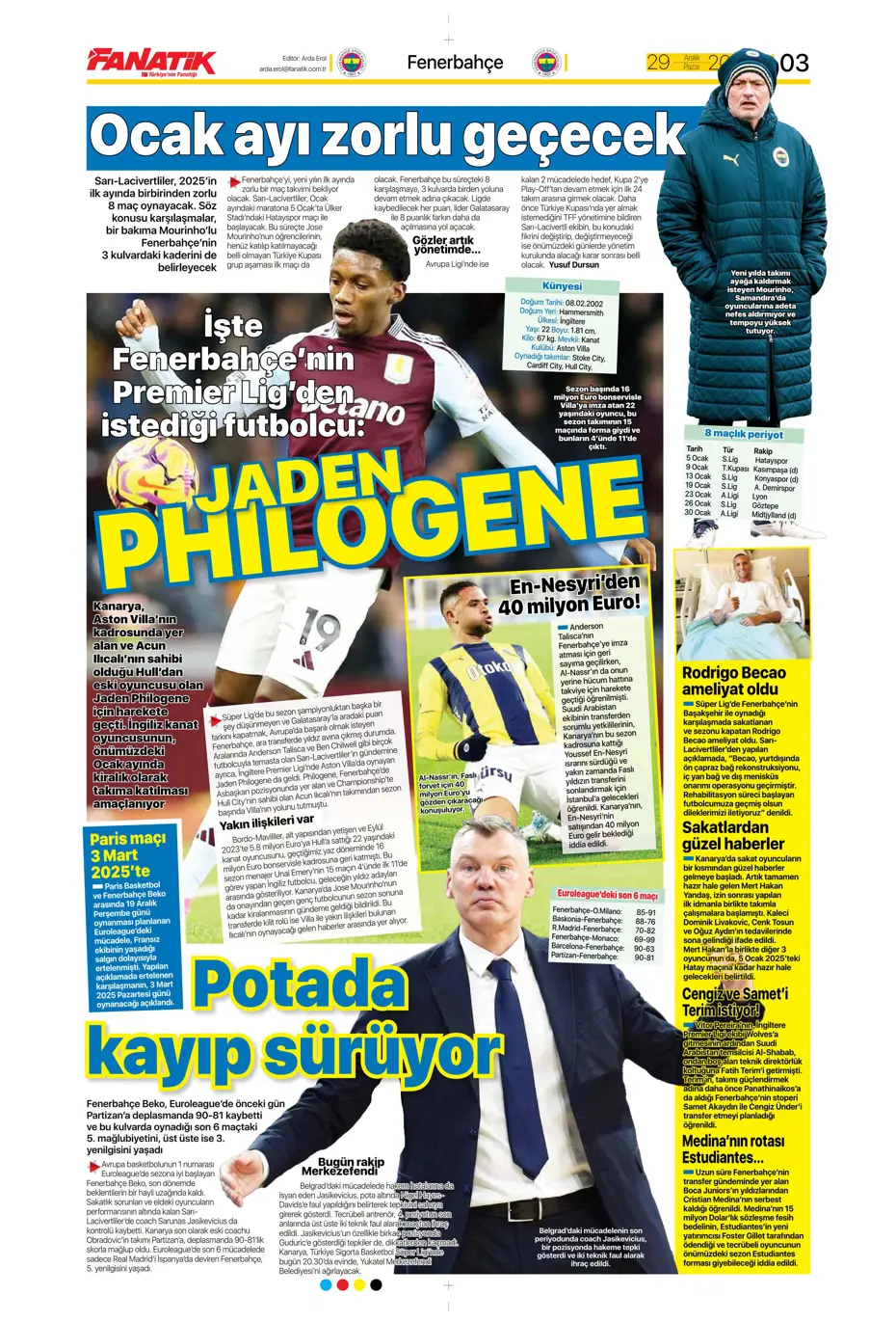 "Mikautadze'de sona doğru" | Sporun manşetleri (29 Aralık 2024) - 3