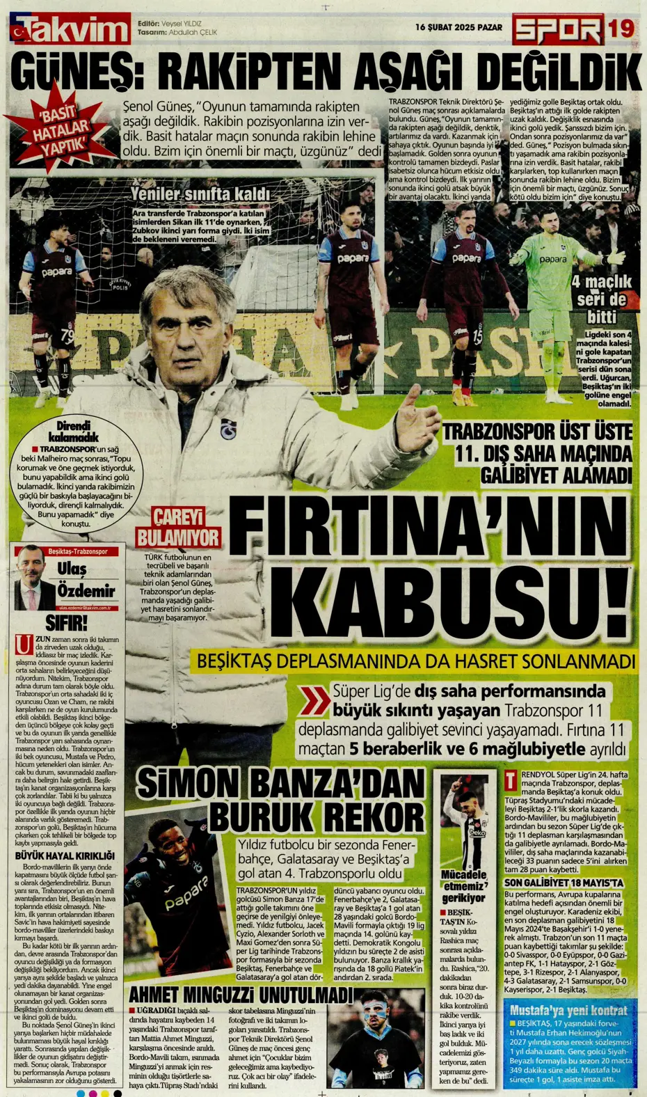 "Fırtınanın rengi siyah-beyaz" | Sporun manşetleri - 37