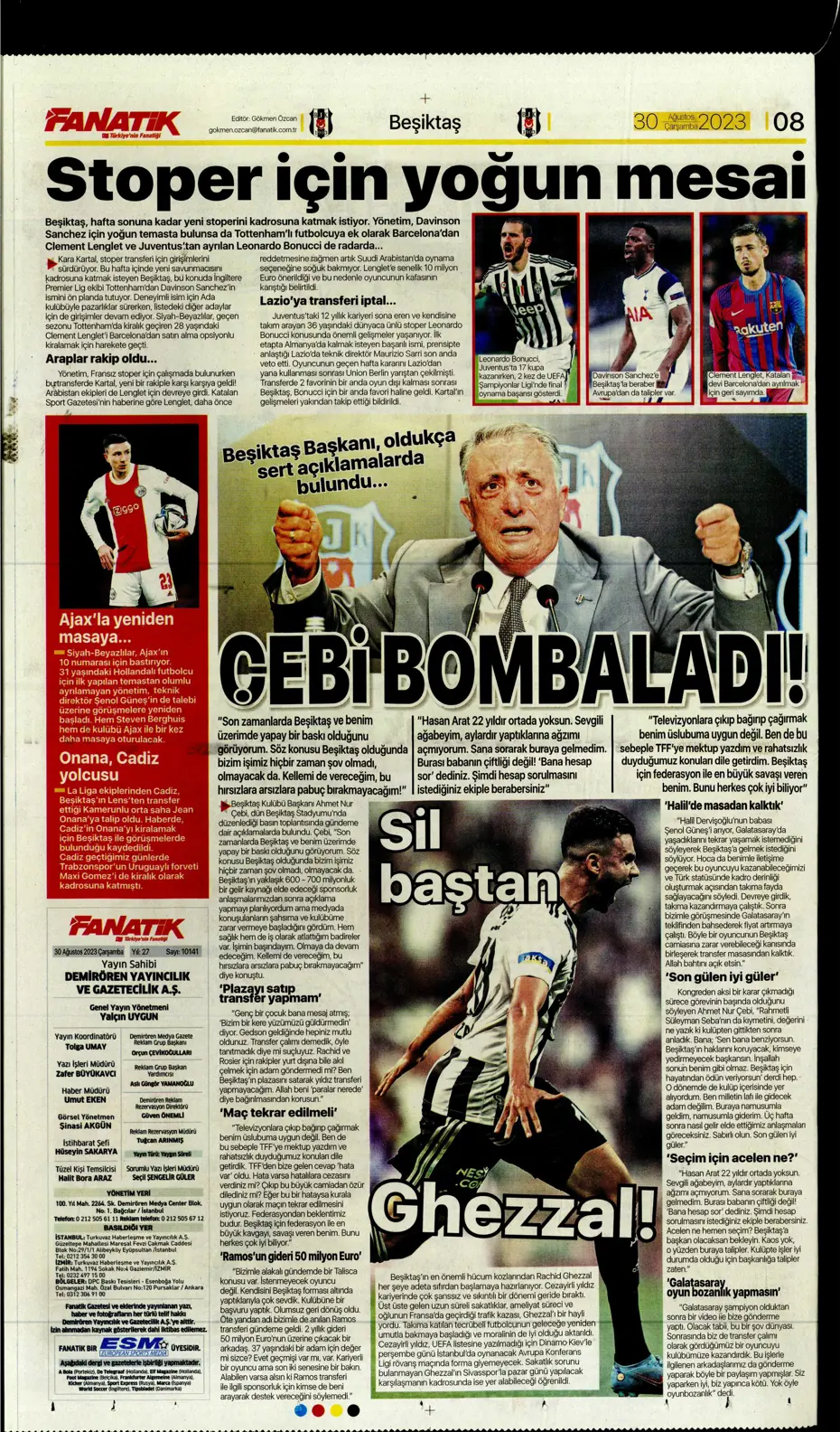 "Avrupa Avrupa duy sesimizi" | Sporun manşetleri (30 Ağustos 2023) - 9 "Avrupa Avrupa duy sesimizi" | Sporun manşetleri (30 Ağustos 2023) - 9