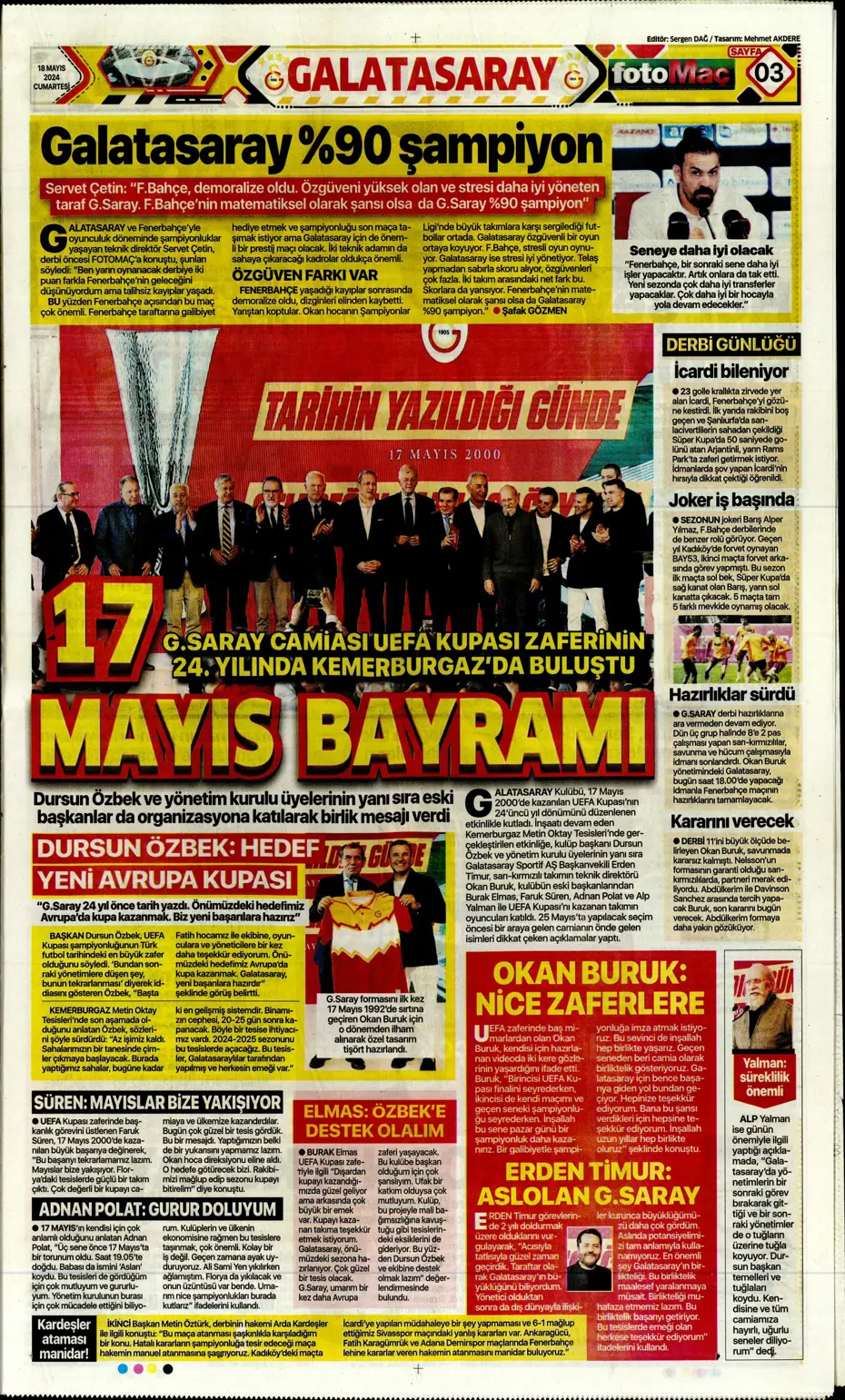 "Süper Lig'de cumartesi ateşi" | Sporun Manşetleri - 13 "Süper Lig'de cumartesi ateşi" | Sporun Manşetleri - 13
