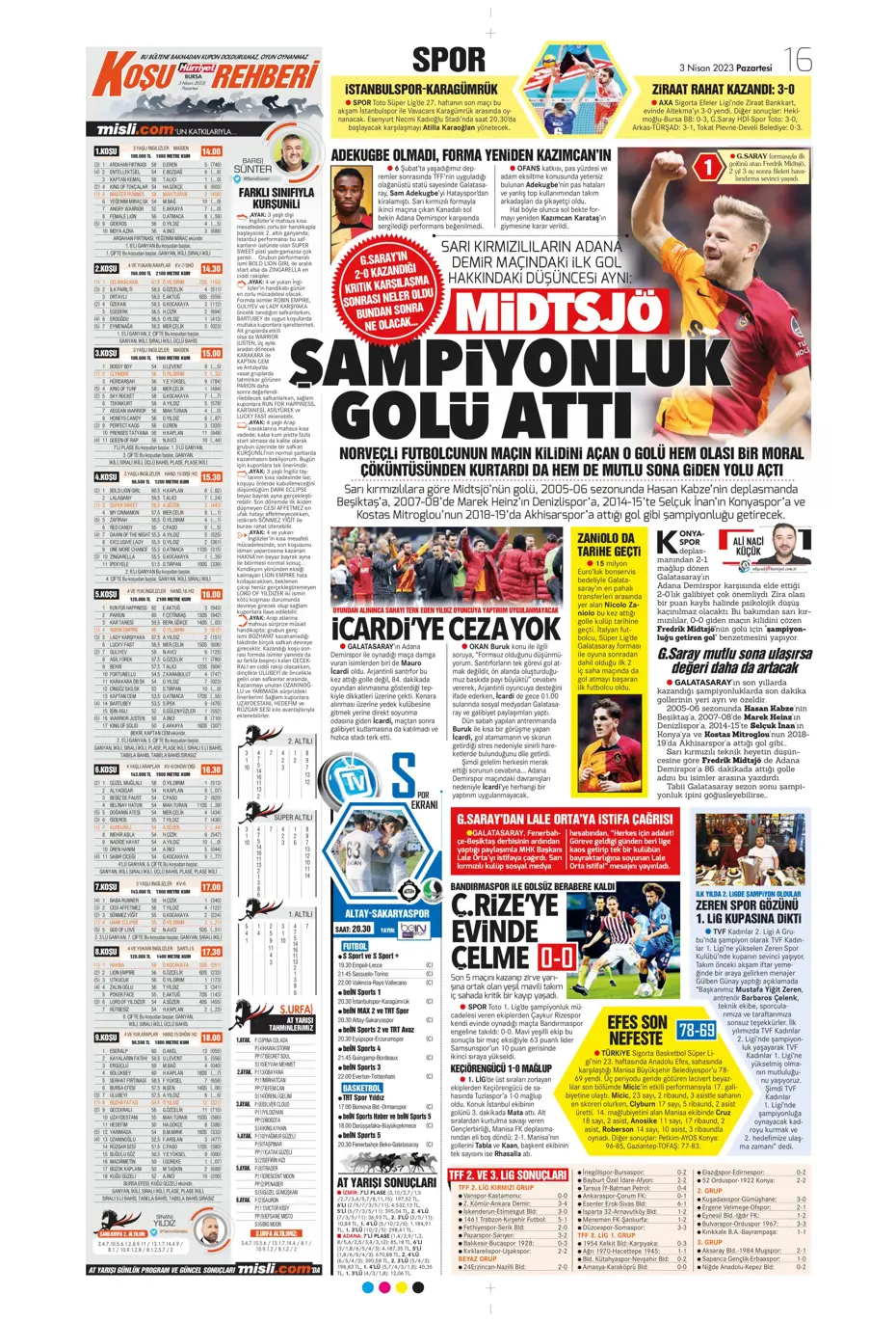 "10 parmak tarih yazdılar" - Sporun manşetleri (3 Nisan 2023) - 15