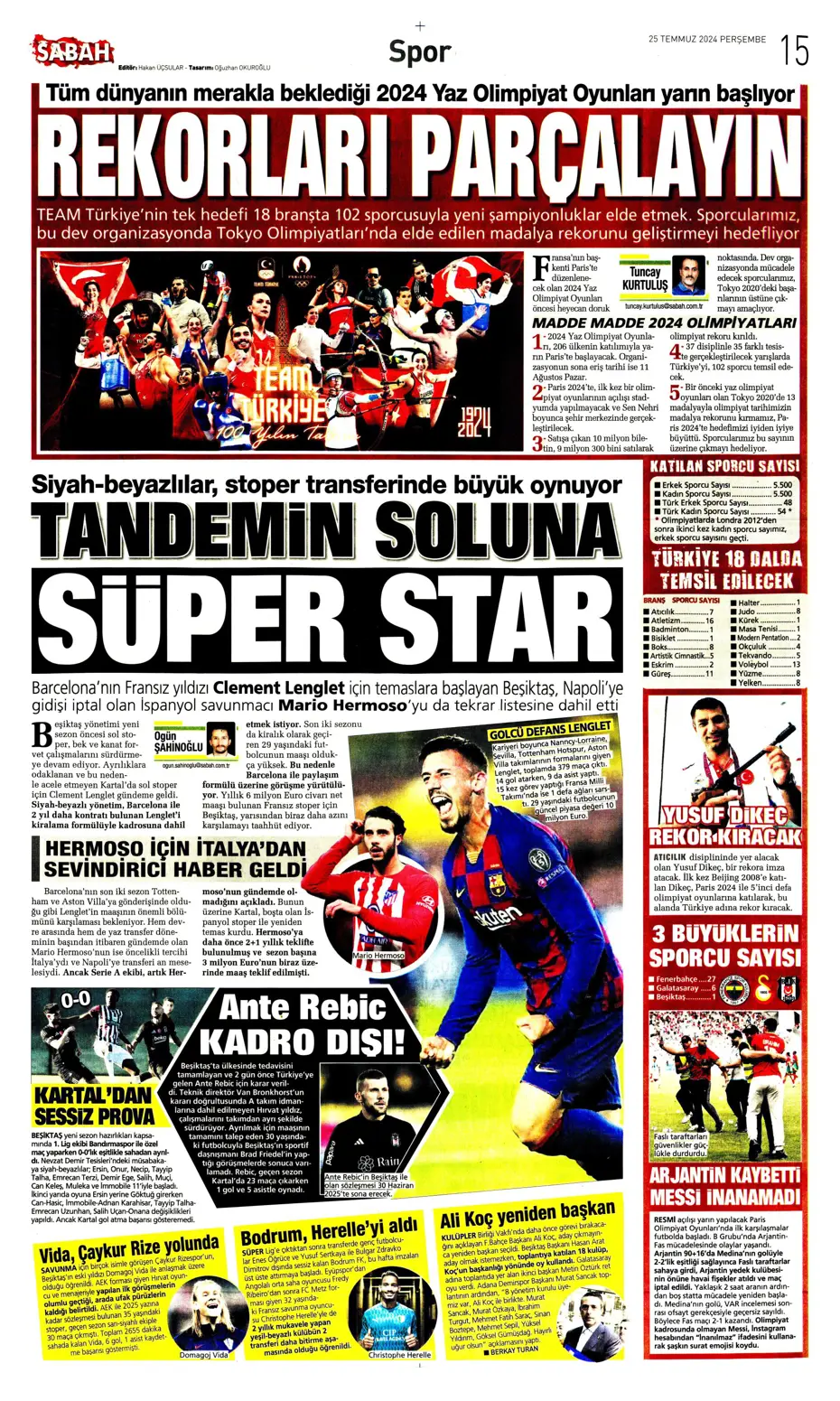 "Fenerbahçe'de sıra geldi orta saha transferine" | Sporun manşetleri - 23 "Fenerbahçe'de sıra geldi orta saha transferine" | Sporun manşetleri - 23
