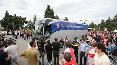 Gürcistan Milli Takımı'na Tiflis'te coşkulu karşılama