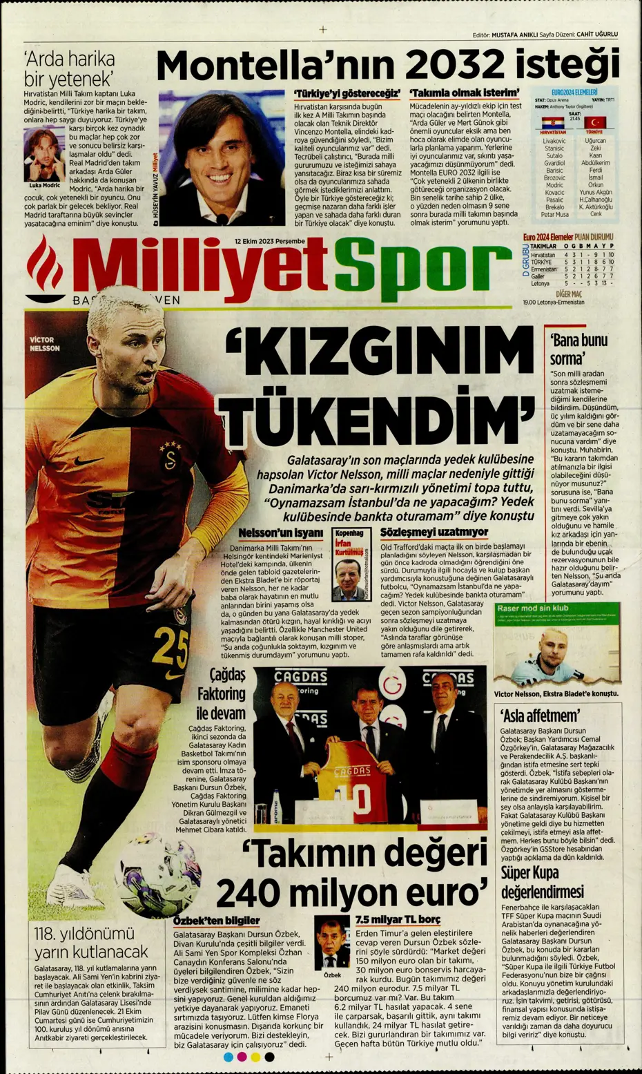 "Amiral gemisi Galatasaray" | Sporun manşetleri (12 Ekim 2023) - 22