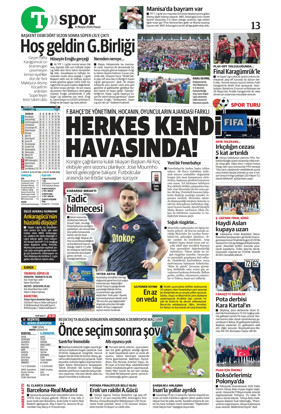 "Cimbom şampiyo..." | Sporun manşetleri - 33