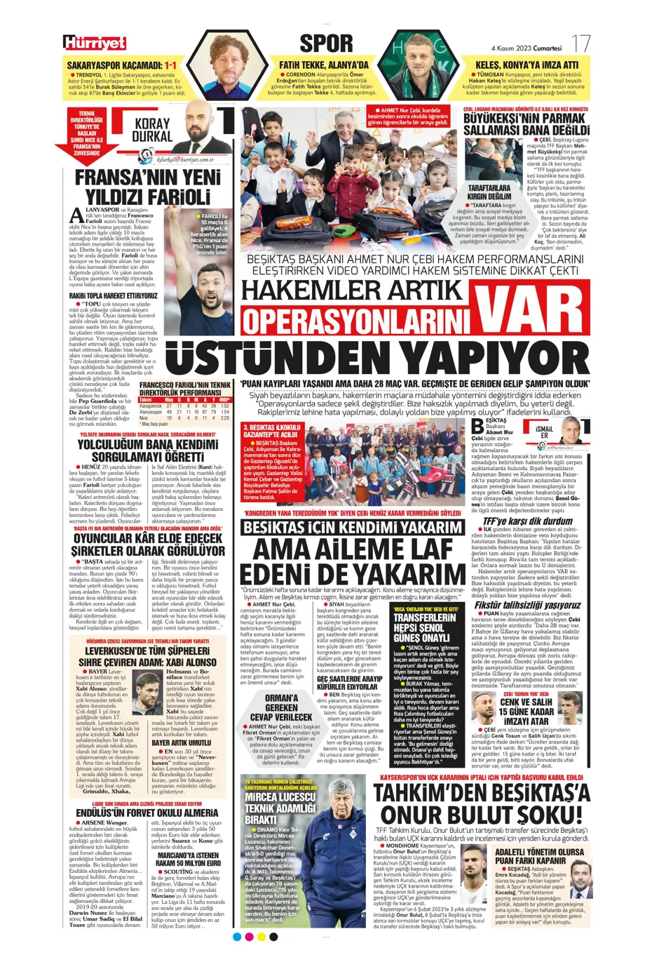 "Derbinin şifresi ilk çeyrek" | Sporun manşetleri (4 Kasım 2023) - 21