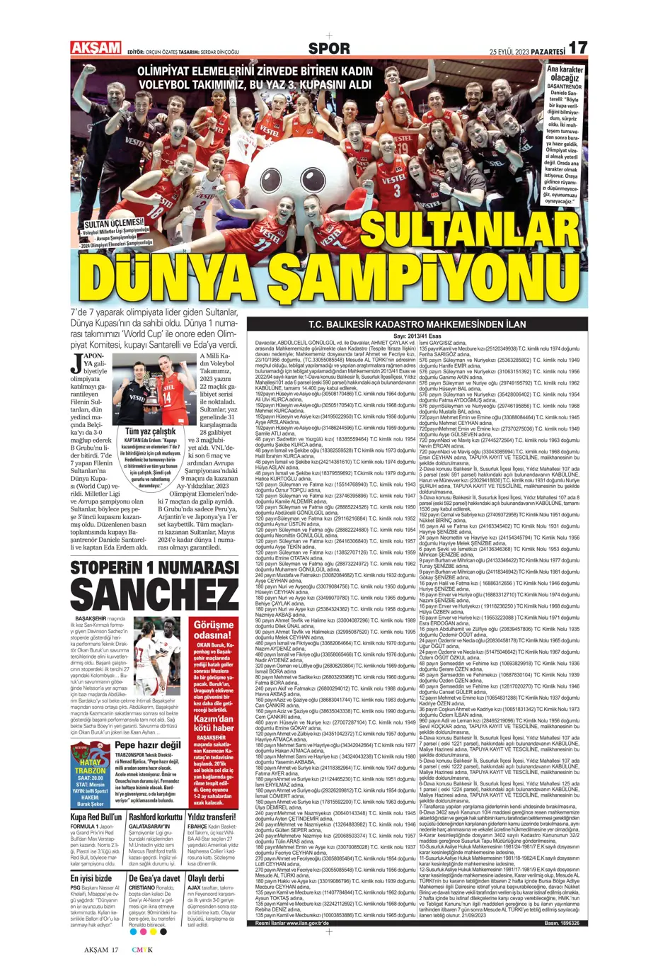 "Hesaplar Kahveci'den" | Sporun manşetleri (25 Eylül 2023) - 2