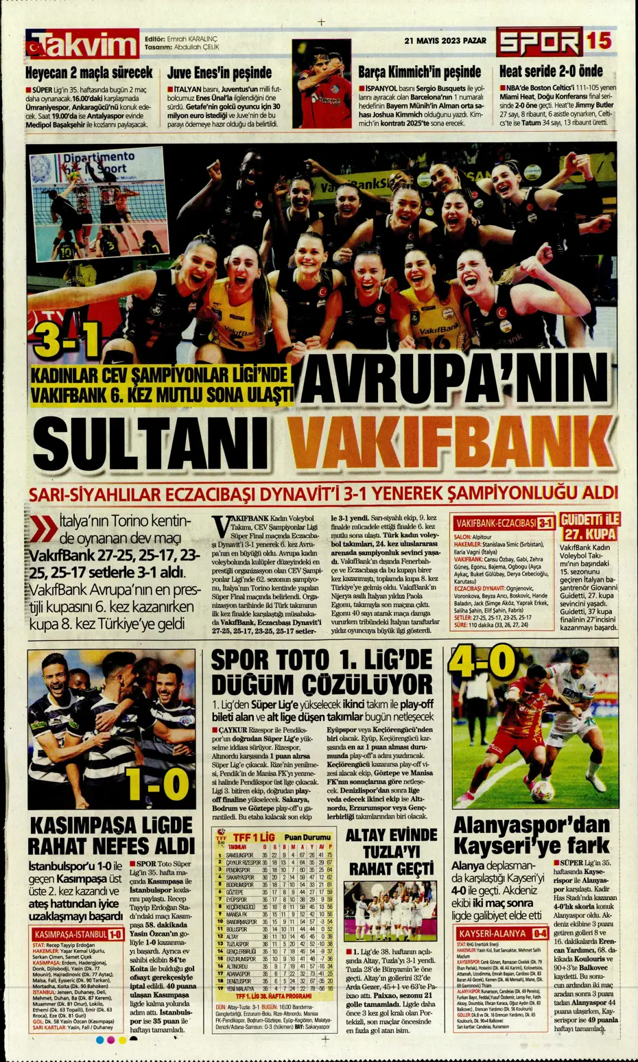 "Mauro Icardi ile 23. şampiyonluğa" Günün spor manşetleri (21 Mayıs 2023) - 23 "Mauro Icardi ile 23. şampiyonluğa" Günün spor manşetleri (21 Mayıs 2023) - 23