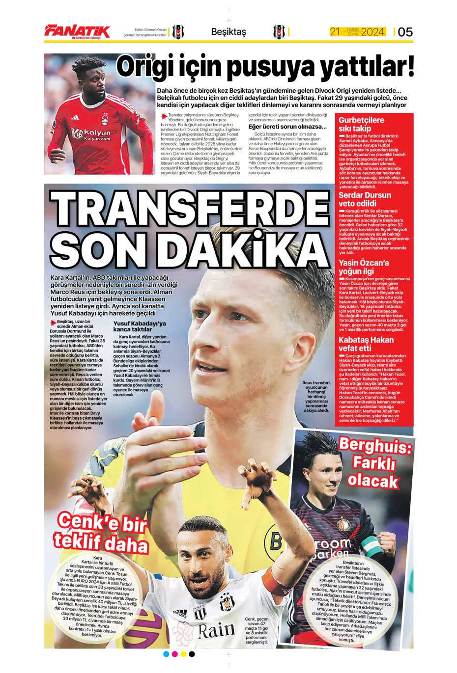 "Bir yıl daha G.Saray'dayım" | Sporun manşetleri (21 Haziran 2024) - 8 "Bir yıl daha G.Saray'dayım" | Sporun manşetleri (21 Haziran 2024) - 8