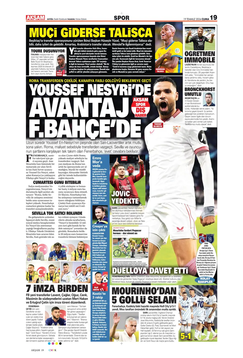"Doue'nin vizesi Drogba'dan" | Sporun manşetleri (19 Temmuz 2024) - 3 "Doue'nin vizesi Drogba'dan" | Sporun manşetleri (19 Temmuz 2024) - 3