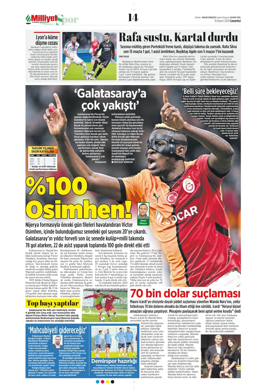 "Jorginho sürprizi" | Sporun manşetleri (16 Kasım 2024) - 13