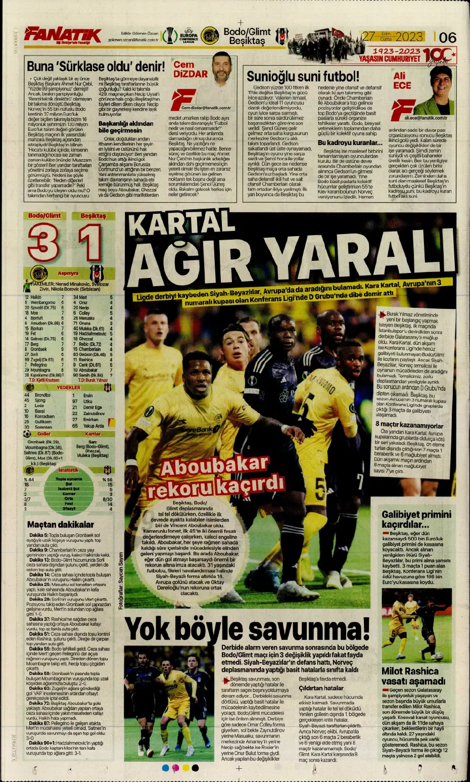 "Yüzyılın Fener'i" | Sporun manşetleri (27 Ekim 2023) - 7