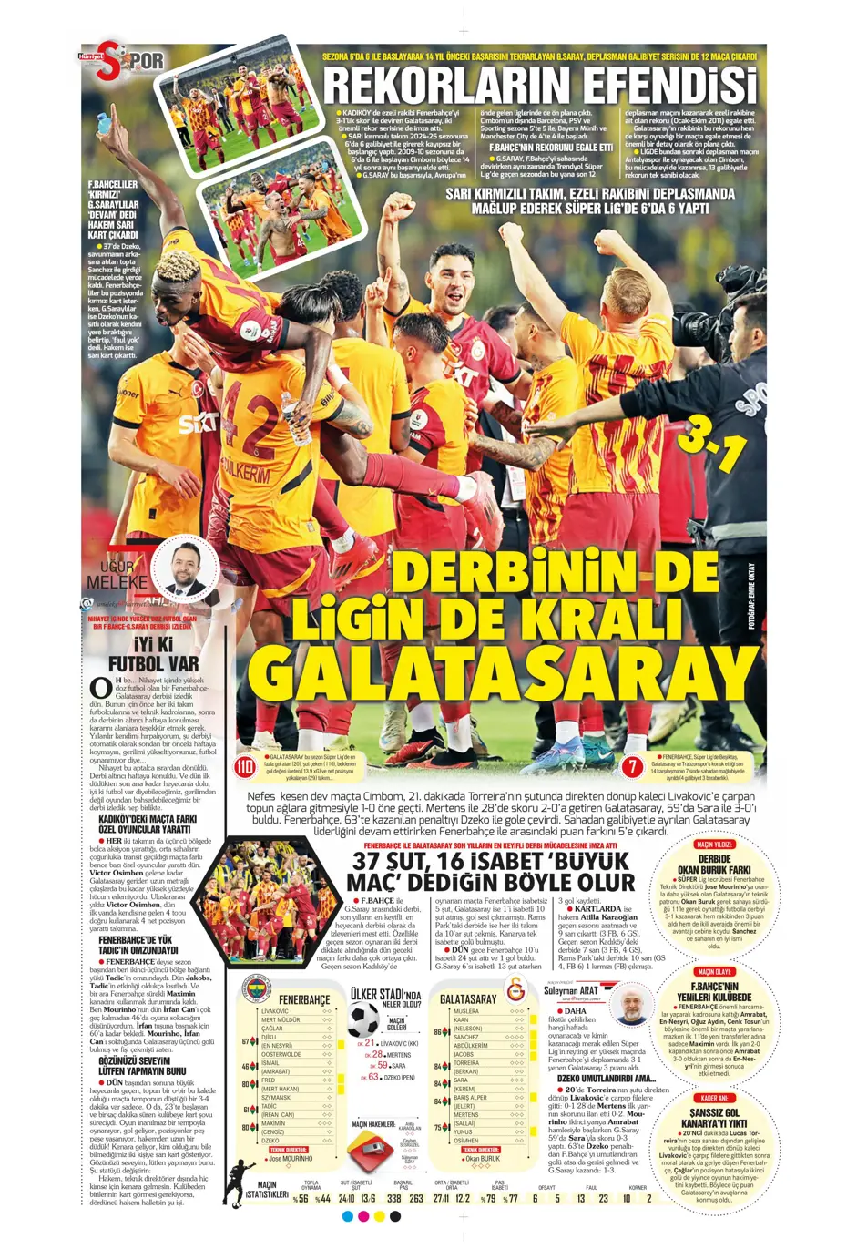"Şampiyon Kadıköy'ü selamladı!" | Sporun manşetleri (22 Eylül 2024) - 23