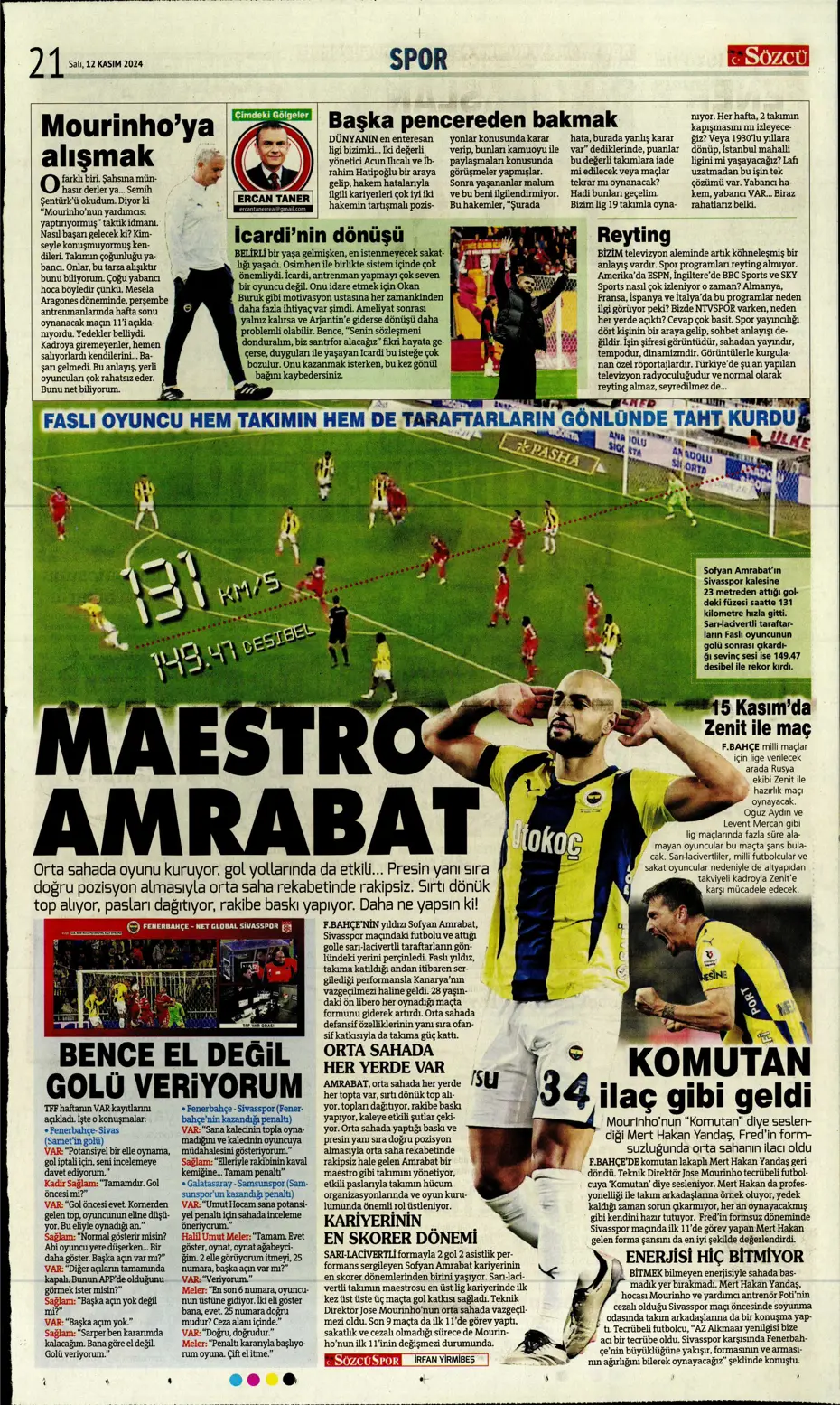 "Listenin başında onlar var: Talisca & Brown" | Sporun manşetleri (12 Kasım 2024) - 31 "Listenin başında onlar var: Talisca & Brown" | Sporun manşetleri (12 Kasım 2024) - 31