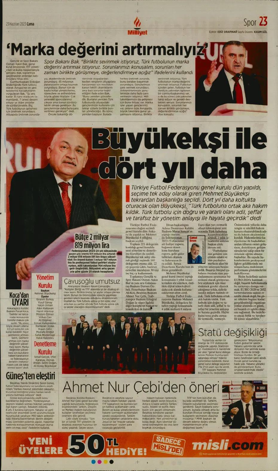 "Cüneyt Çakır ve Abdullah Avcı geliyor" | Sporun manşetleri (23 Haziran 2023) - 15