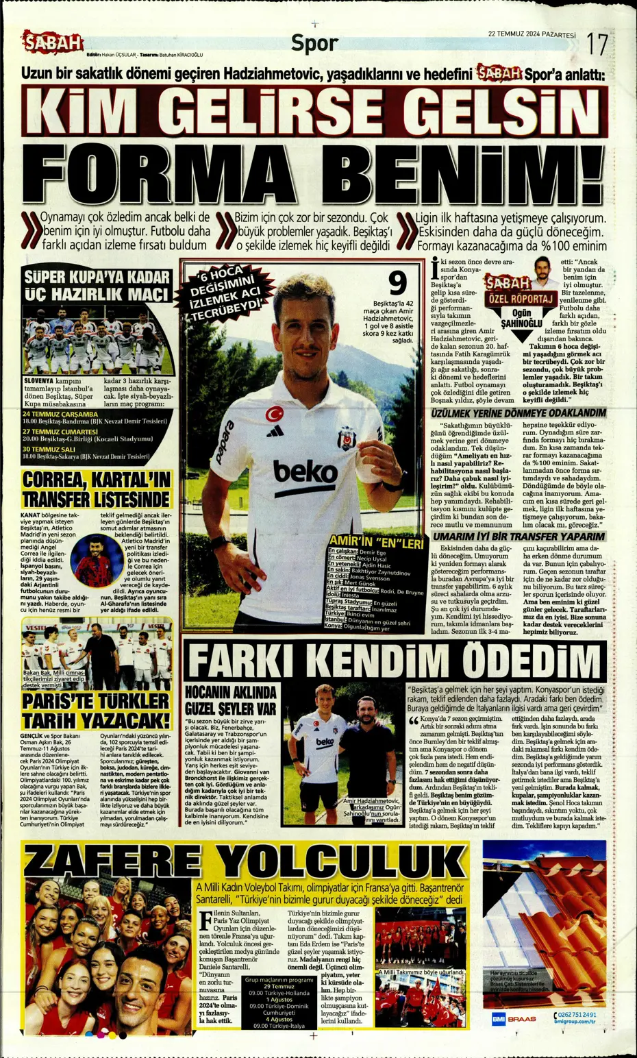 "Kara Kartal'a Asensio müjdesi" | Sporun manşetleri (22 Temmuz 2024) - 23