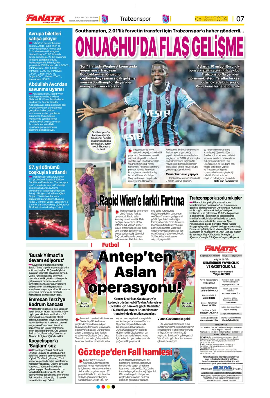 "Galatasaray'da sıradaki transfer Szmodics" | Sporun manşetleri - 8 "Galatasaray'da sıradaki transfer Szmodics" | Sporun manşetleri - 8