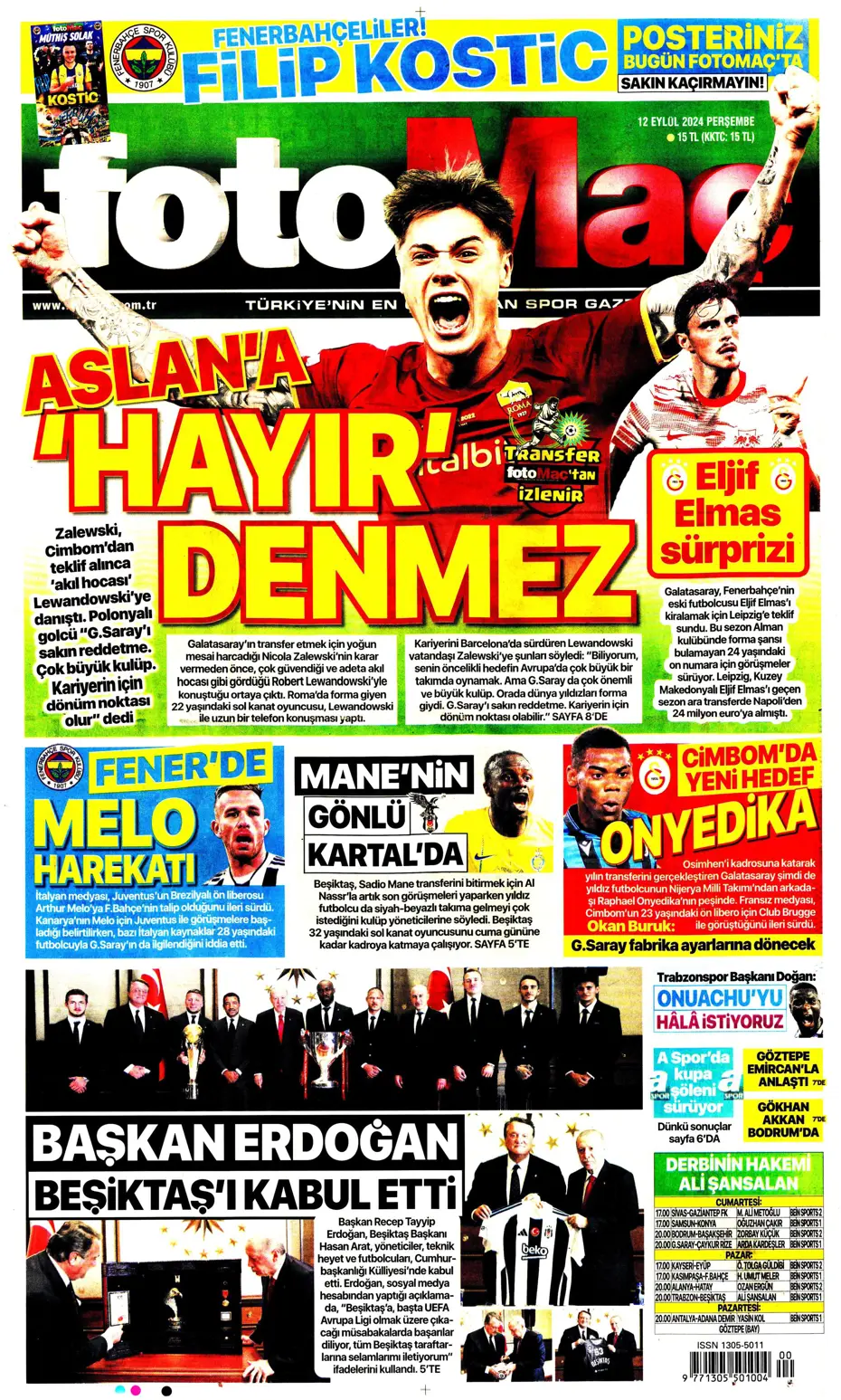 "12 milyon Euro'ya Cim Bom'da" | Sporun manşetleri (12 Eylül 2024) - 7 "12 milyon Euro'ya Cim Bom'da" | Sporun manşetleri (12 Eylül 2024) - 7