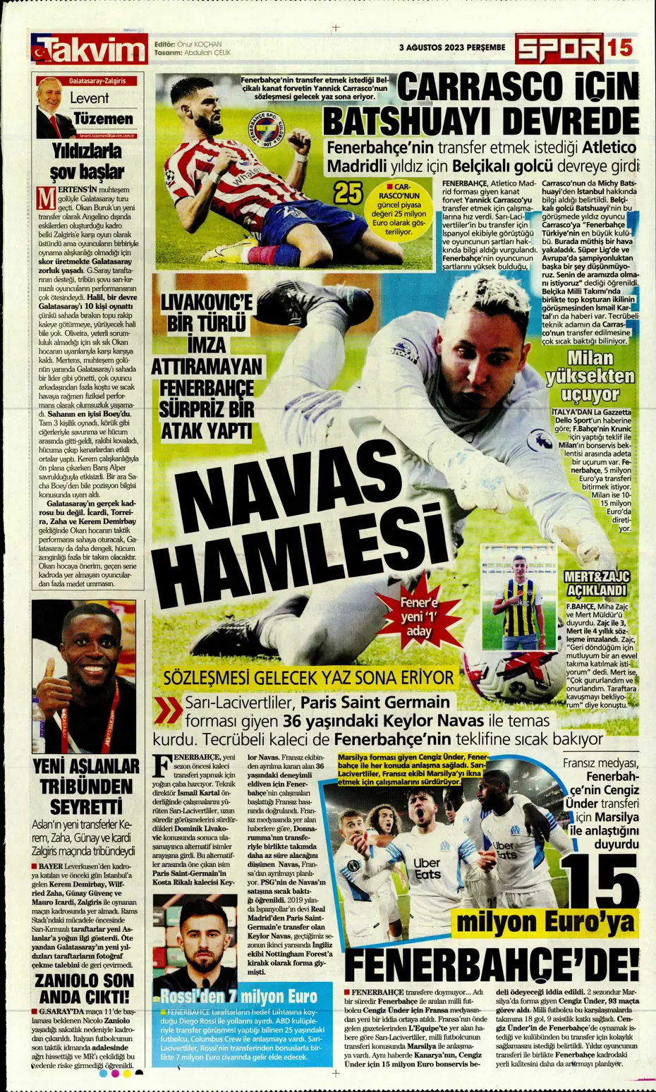 "Adım adım Devler Ligi'ne" | Sporun Manşetleri - 31