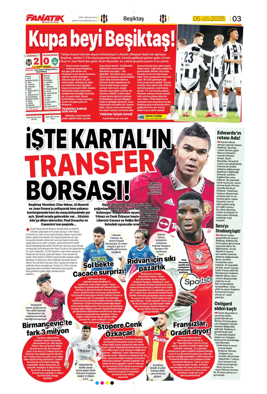 "Ekvador'un yeni yeteneği Fenerbahçe'ye" | Sporun manşetleri - 5