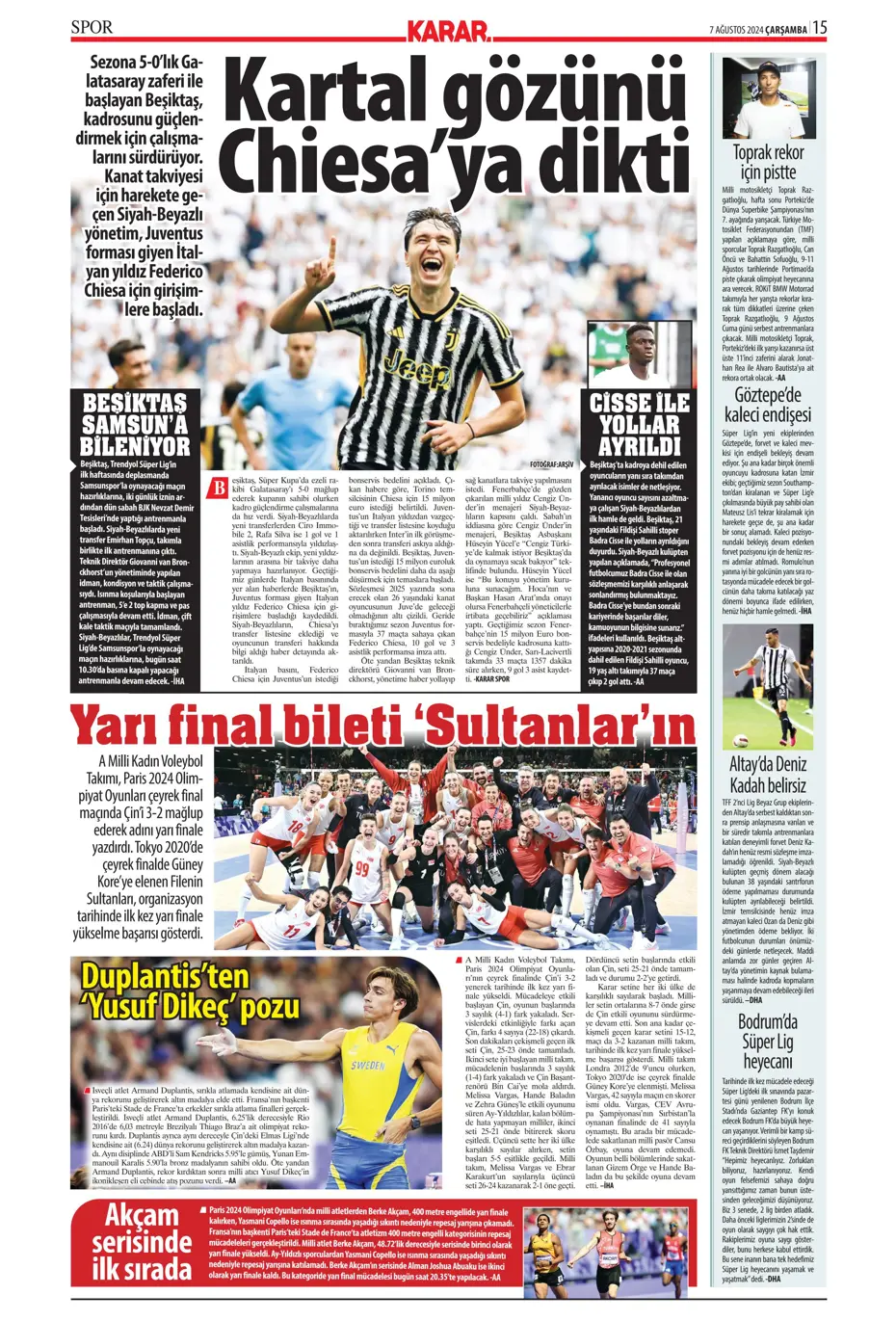 "12 milyon euroya Becao" | Sporun manşetleri - 22 "12 milyon euroya Becao" | Sporun manşetleri - 22