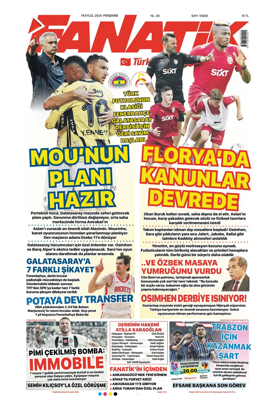 "Jose Mourinho'dan derbiye özel taktik" | Sporun manşetleri - 4