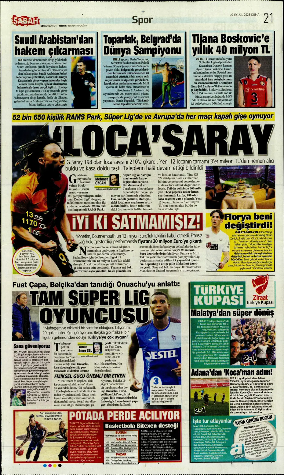 "Fenerbahçe gollerle coştu" | Sporun Manşetleri - 29 "Fenerbahçe gollerle coştu" | Sporun Manşetleri - 29