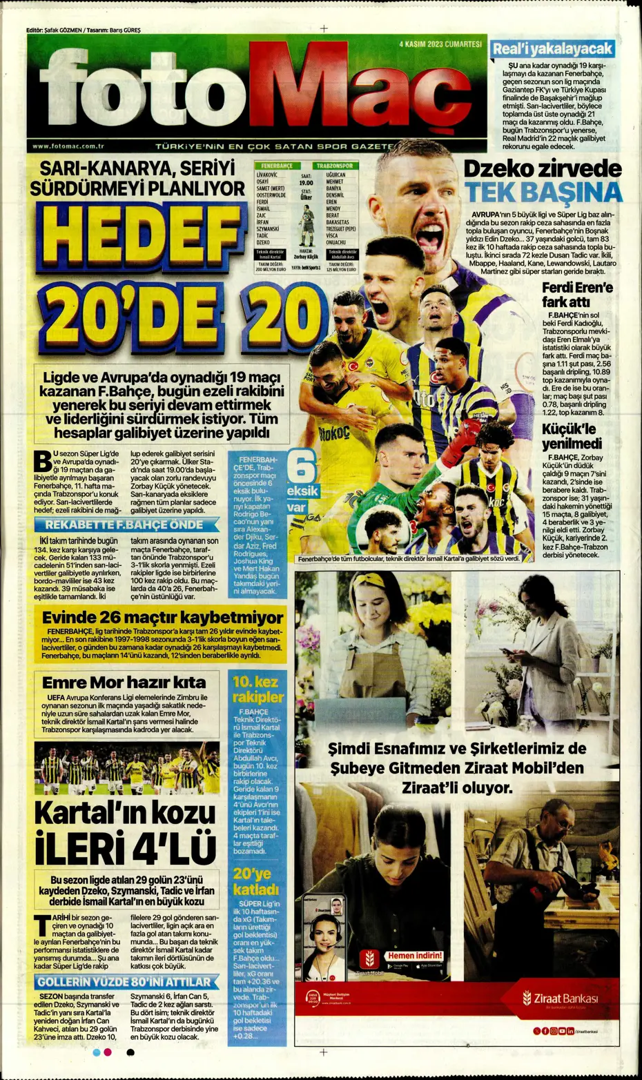 "Derbinin şifresi ilk çeyrek" | Sporun manşetleri (4 Kasım 2023) - 20