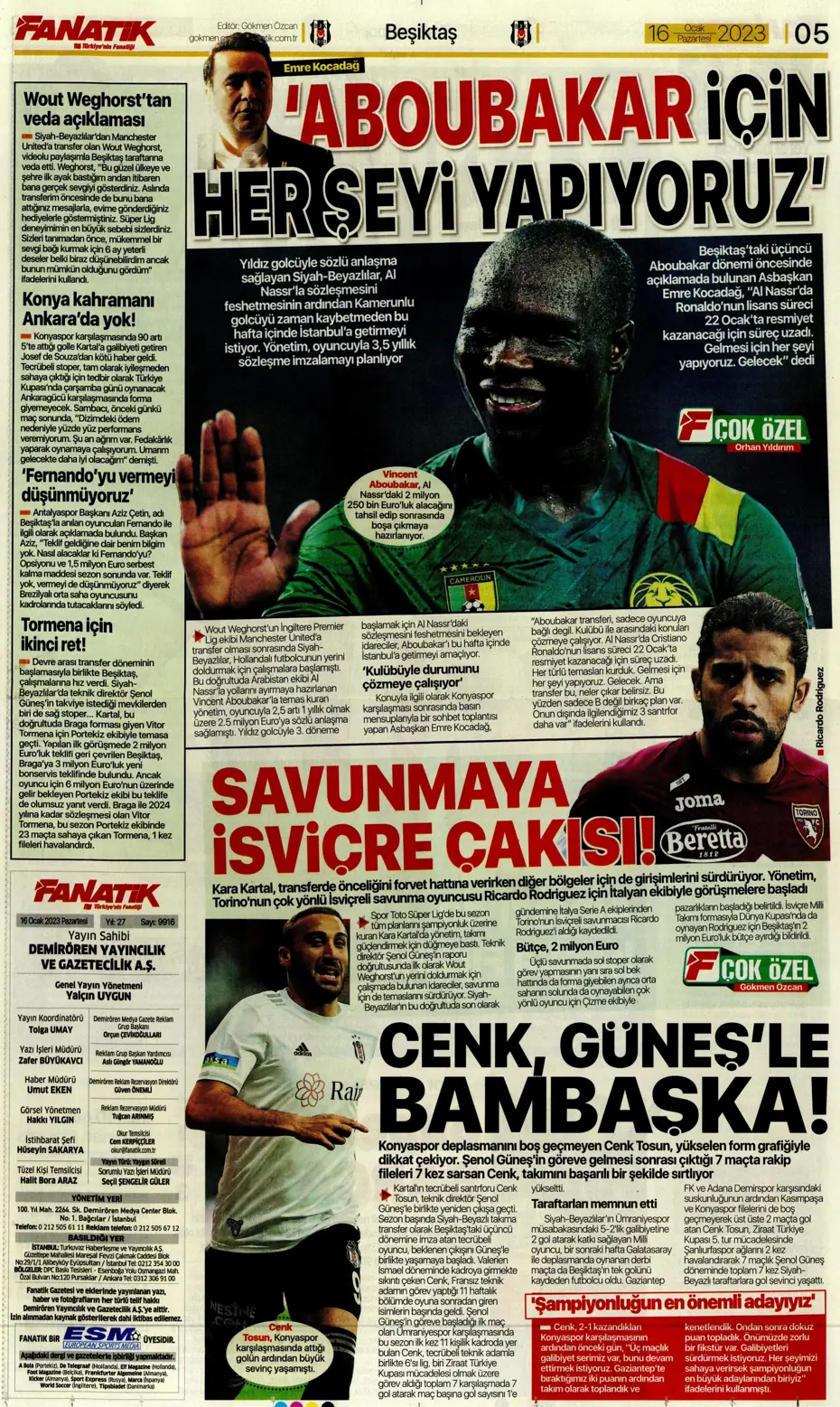 Sporun Manşetleri (16 Ocak 2023) - 7