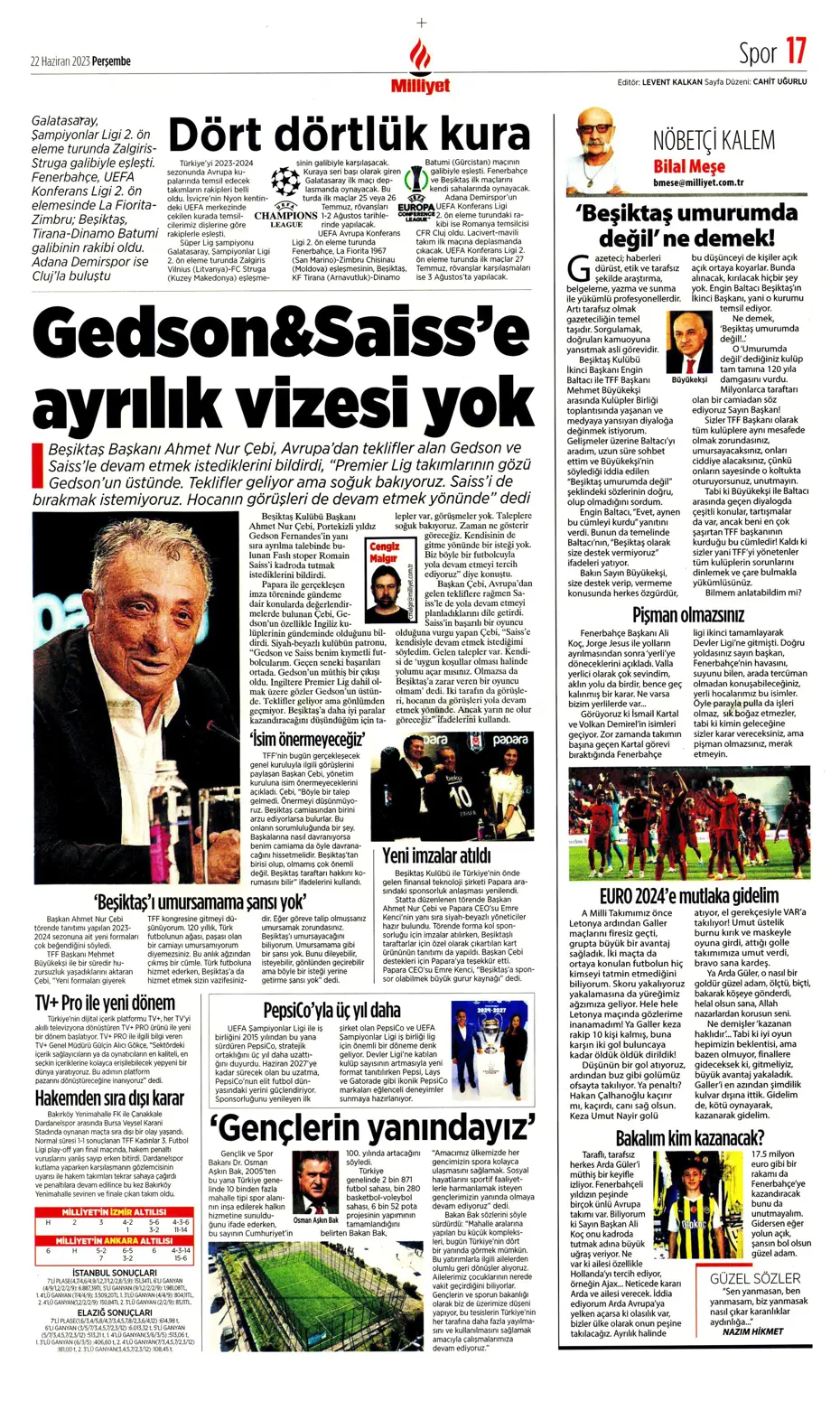 "Aslan'a süper golcü" | Sporun manşetleri (22 Haziran 2023) - 14