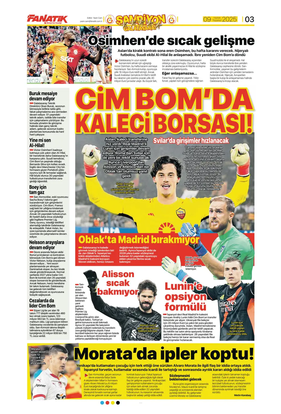 "Hakim Ziyech geri dönüyor" | Sporun manşetleri - 6
