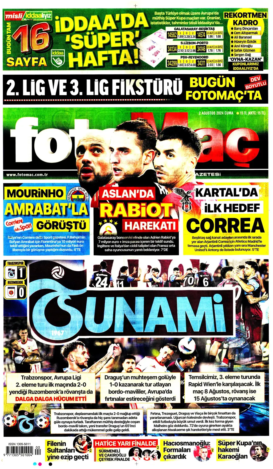 "Amrabat adım adım Kadıköy'e" | Sporun manşetleri - 8