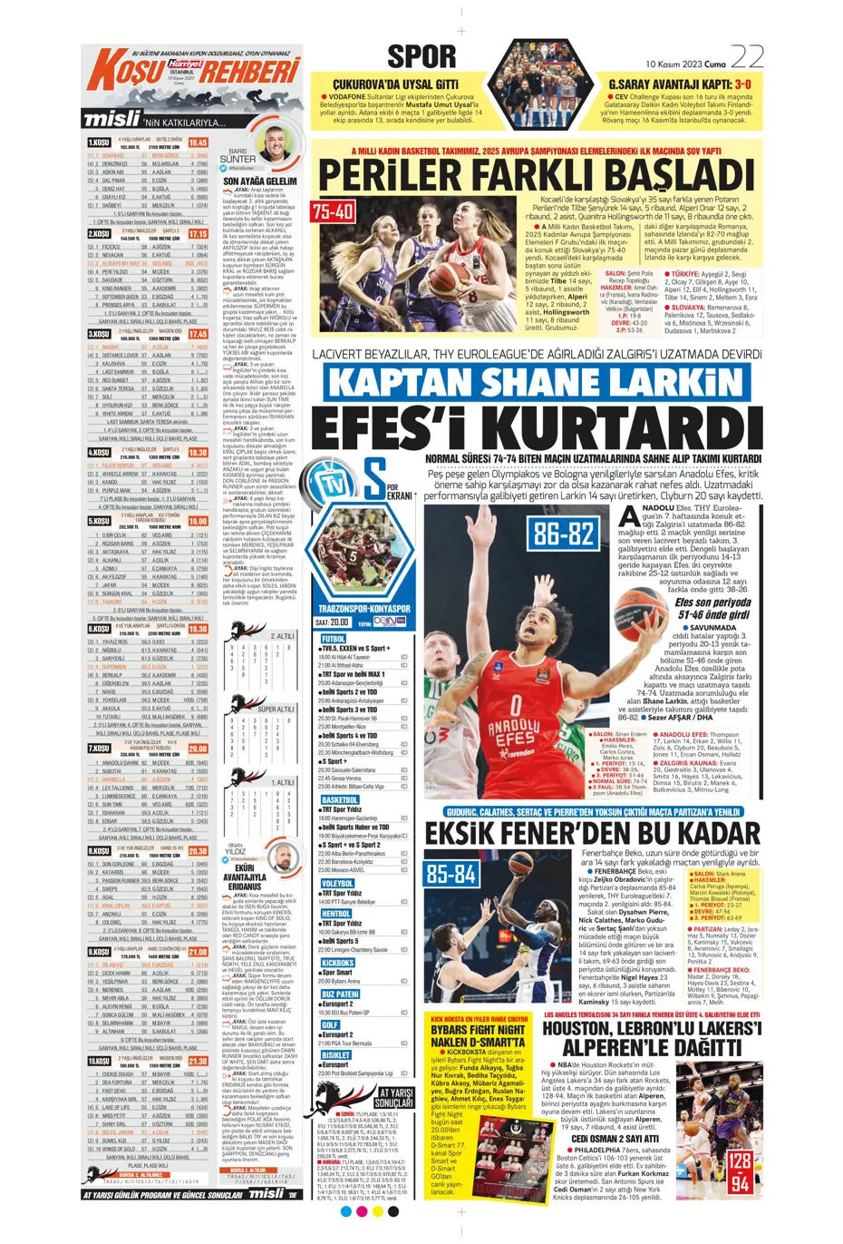 "Antonio Nobre'den skandal cevap" | Sporun manşetleri (10 Kasım 2023) - 20