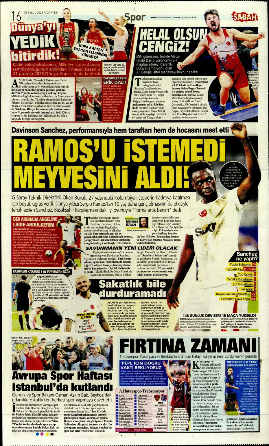 "Hesaplar Kahveci'den" | Sporun manşetleri (25 Eylül 2023) - 32