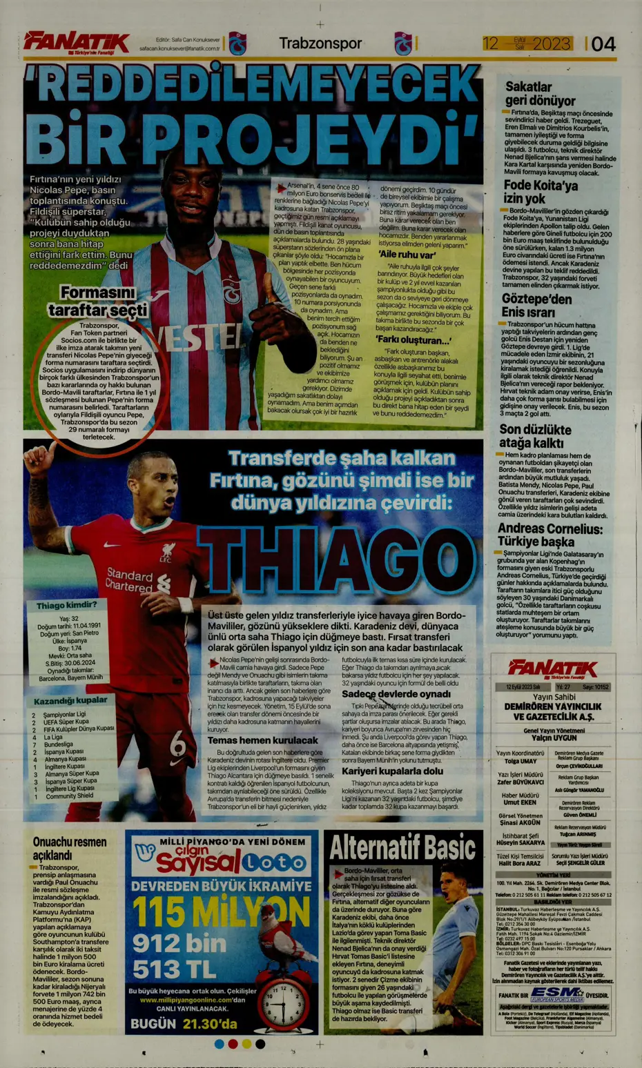 "Kartal'da Lingard sürprizi" | Sporun manşetleri (12 Eylül 2023) - 10