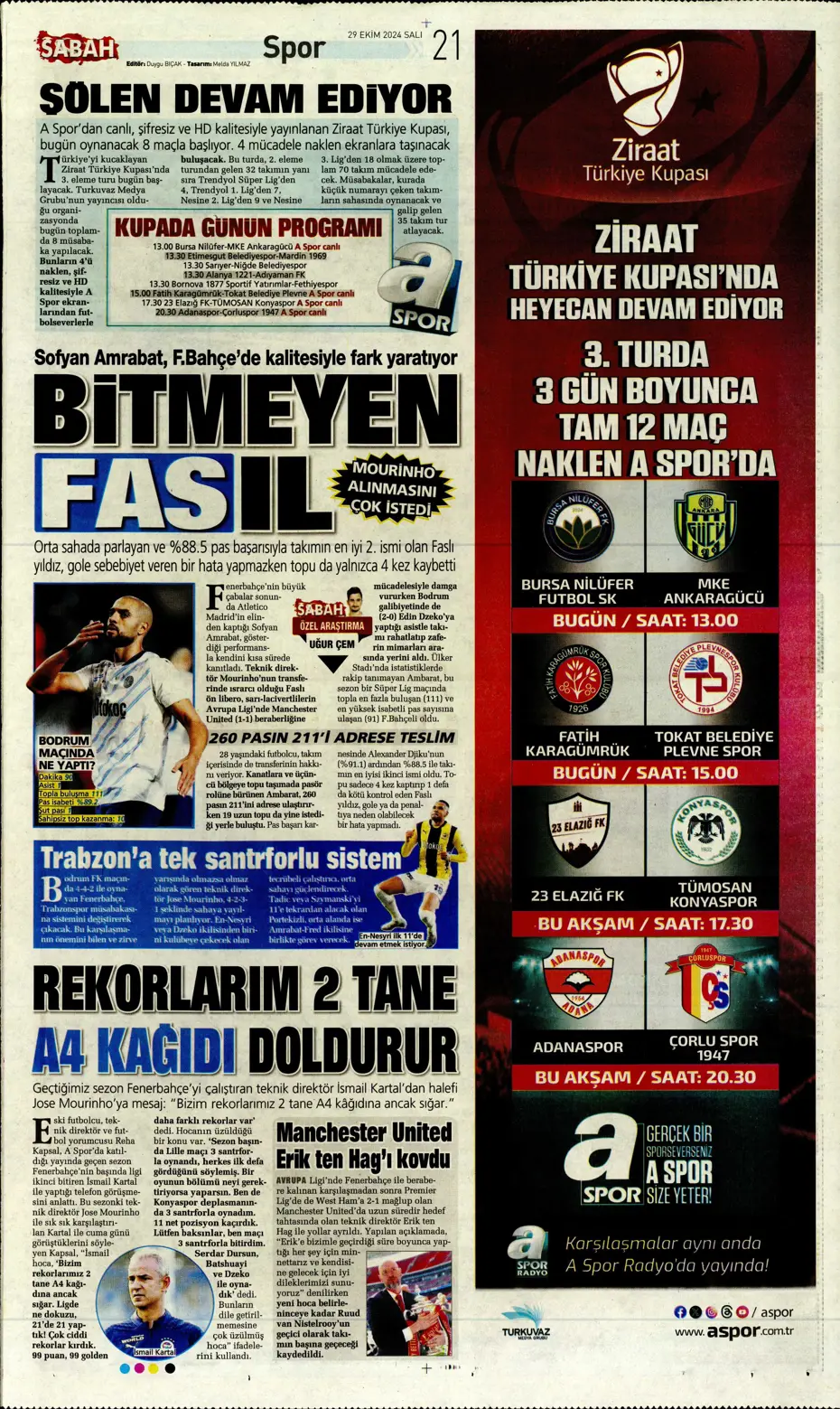 "Cimbom zirvede tek başına" | Sporun manşetleri (29 Ekim 2024) - 35 "Cimbom zirvede tek başına" | Sporun manşetleri (29 Ekim 2024) - 35