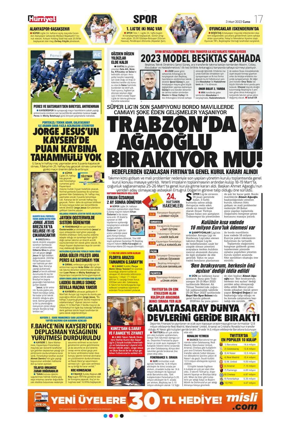 "Aslan'dan Liverpool çıkarması" - Sporun manşetleri - 20 "Aslan'dan Liverpool çıkarması" - Sporun manşetleri - 20