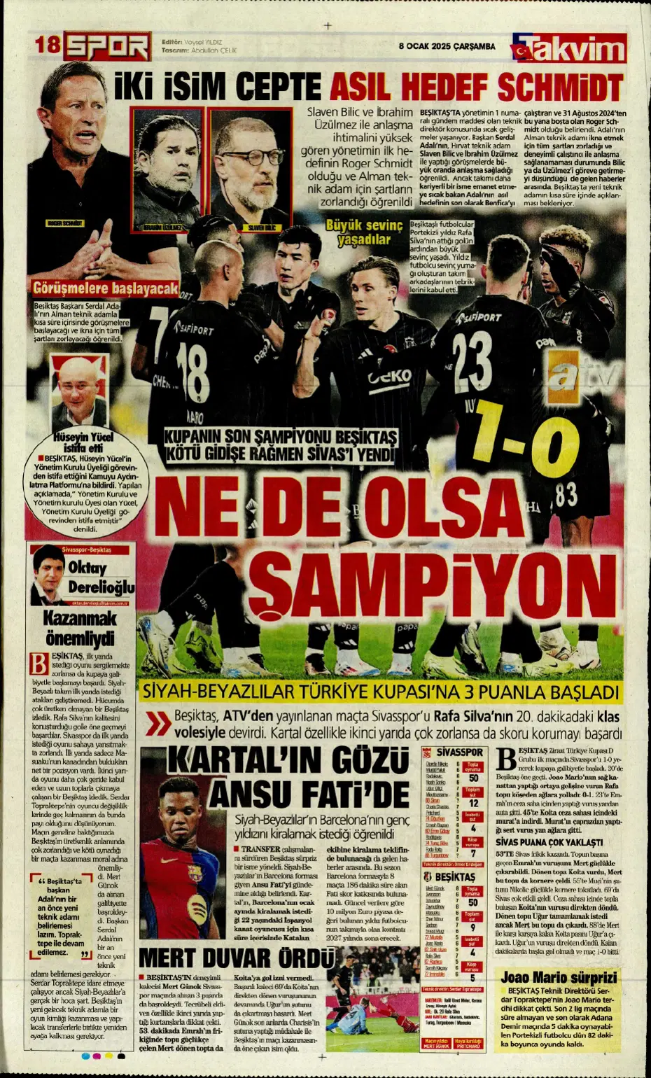 "Fenerbahçe'de büyük gün" | Sporun manşetleri (8 Ocak 2025) - 22 "Fenerbahçe'de büyük gün" | Sporun manşetleri (8 Ocak 2025) - 22